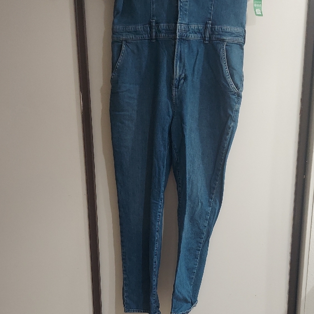GAP Blue Denim Jumpsuit with Rolled Sleeves - Picture 2 of 6